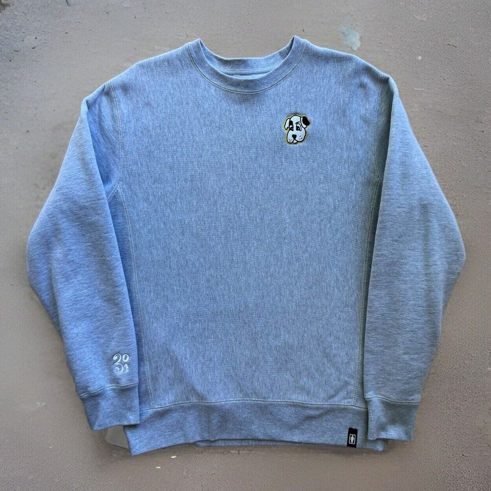 Girl Skateboards Pup Sweatshirt Medium Gray Heavy Crew Pullover Skater Punk